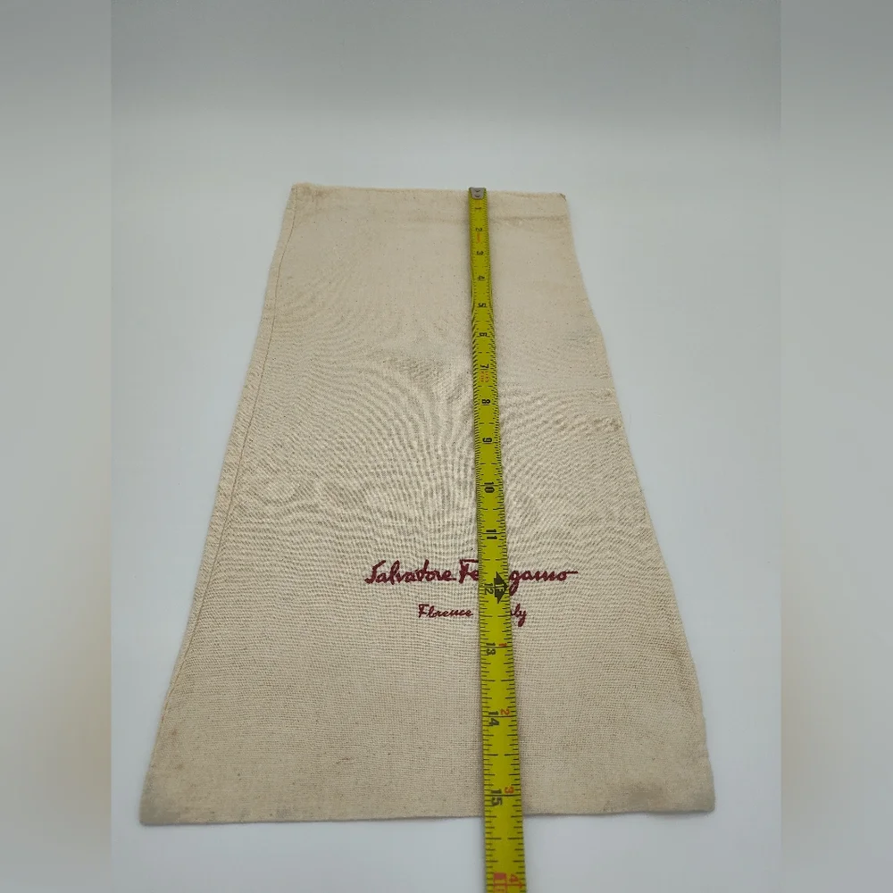 SALVATORE FERRAGAMO Dust Bag 13.75x9 Natural Canvas Florence Italy EUC